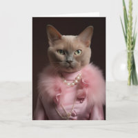 Carte de vœux d'anniversaire pour chat intemporell