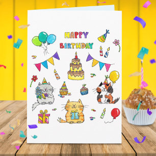Carte de vœux d'anniversaire pour chat par N.Janes