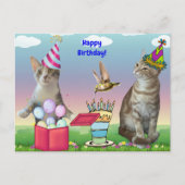 Carte de vœux d'anniversaire pour chats Tito et Ta (Devant)