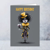 Carte de vœux d'anniversaire pour clown de cirque