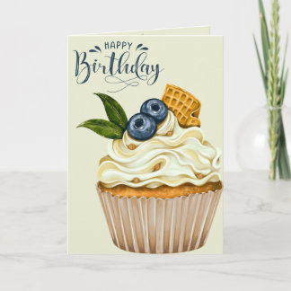 Carte de voeux d'anniversaire pour Cupcake
