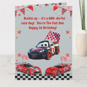 Carte de voeux d'anniversaire pour enfants voiture