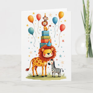 Carte de vœux d'anniversaire pour félins majestueu