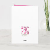 Carte de voeux d'anniversaire pour fille rose Unic (Dos)