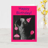 Carte de voeux d'anniversaire pour le perroquet gr (Fleur jaune)