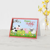 Carte de voeux d'anniversaire pour les animaux de (Fleur jaune)