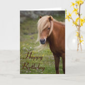 Carte de voeux d'anniversaire pour les chevaux isl (Fleur jaune)