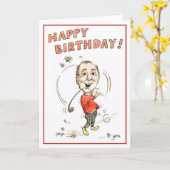 Carte de voeux d'anniversaire pour l'homme de golf (Fleur jaune)