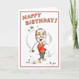 Carte de voeux d'anniversaire pour l'homme de golf