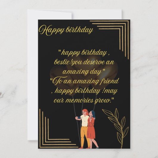 Carte de vœux d'anniversaire pour meilleure amie  (Devant)