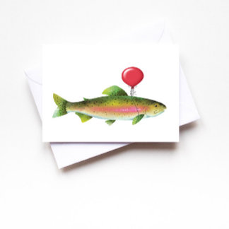 Carte de vœux d'anniversaire pour papa avec truite