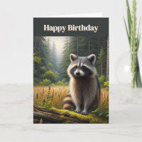 Carte de vœux d'anniversaire pour Raton Laveur