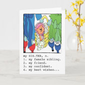 Carte de voeux d'anniversaire pour soeur (Fleur jaune)