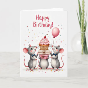 Carte de Vœux d'Anniversaire pour Souris