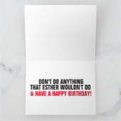 CARTE DE VOEUX D'ANNIVERSAIRE POUR UNE VIEILLE DAM (Intérieur)