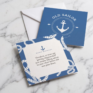 Carte de voeux d'anniversaire pour vieux marin