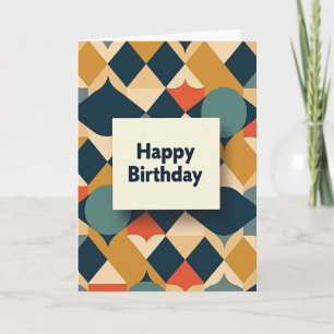 Carte de vœux d'anniversaire rétro