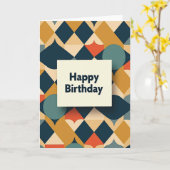 Carte de vœux d'anniversaire rétro (Fleur jaune)