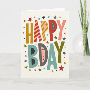 Carte de vœux d'anniversaire rétro artistique