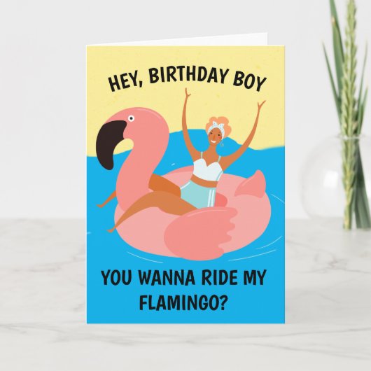 Carte de vœux d'anniversaire rétro coquin pour adu (Devant)