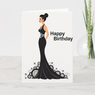 Carte de Vœux d'Anniversaire Robe Élégante