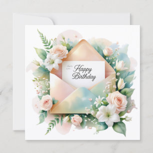 Carte de vœux d'anniversaire romantique