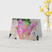 Carte de voeux d'anniversaire rose (Fleur jaune)