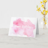 Carte de voeux d'anniversaire rose (Fleur jaune)