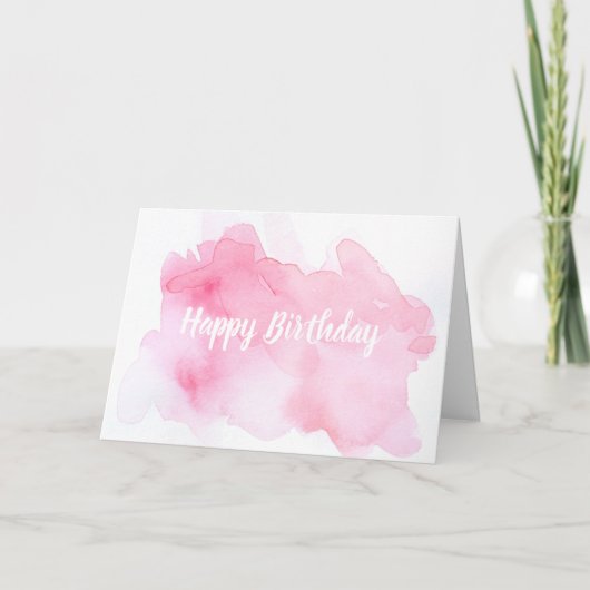 Carte de voeux d'anniversaire rose (Devant)