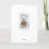 Carte de voeux d'anniversaire rose Westie personna (Dos)