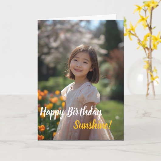 Carte de voeux d'anniversaire simple et moderne (Fleur jaune)