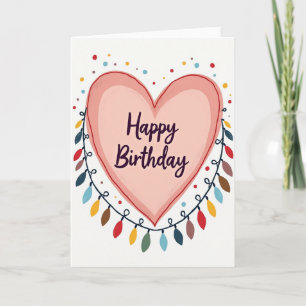 Carte de vœux d'anniversaire sincère avec cœur