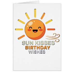 Carte de vœux d'anniversaire Soleil souriant migno