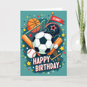 Carte de vœux d'anniversaire sportive
