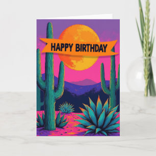 Carte de vœux d'anniversaire stylisée pour le dése
