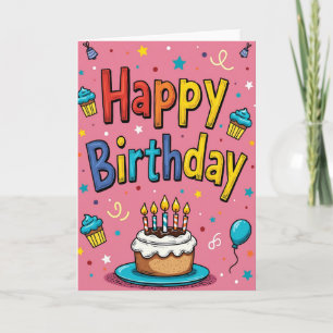 Carte de Vœux d'Anniversaire Sucrée