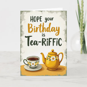 Carte de vœux d'anniversaire sur le thème du thé