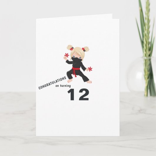 Carte de vœux d'anniversaire sur le thème Ninja (Devant)