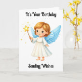 Carte de voeux d'anniversaire Sweet Angel (Fleur jaune)