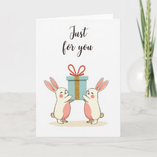 Carte de vœux d'anniversaire Sweet Bunny Gift