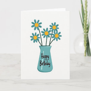 Carte de vœux d'anniversaire Teal Bloom