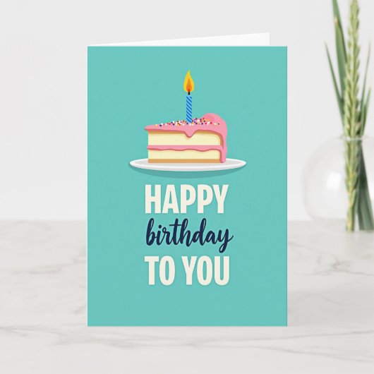Carte de vœux d'anniversaire Teal Cake (Devant)