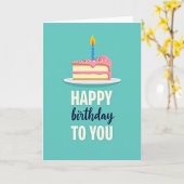 Carte de vœux d'anniversaire Teal Cake (Fleur jaune)