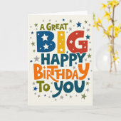 Carte de vœux d'anniversaire texte joyeux (Fleur jaune)
