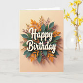 Carte de vœux d'anniversaire texturée (Fleur jaune)