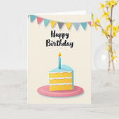 Carte de voeux d'anniversaire tranche de gâteau de (Fleur jaune)