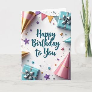 Carte de Vœux d'Anniversaire Turquoise