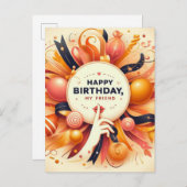 Carte de vœux d'anniversaire unique (Devant / Derrière)