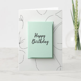 Carte de vœux d'anniversaire vert menthe