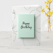 Carte de vœux d'anniversaire vert menthe (Fleur jaune)